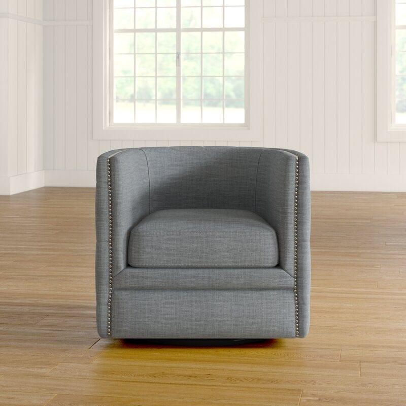Wide Tufted Barrel Chair - Ouch Cart 