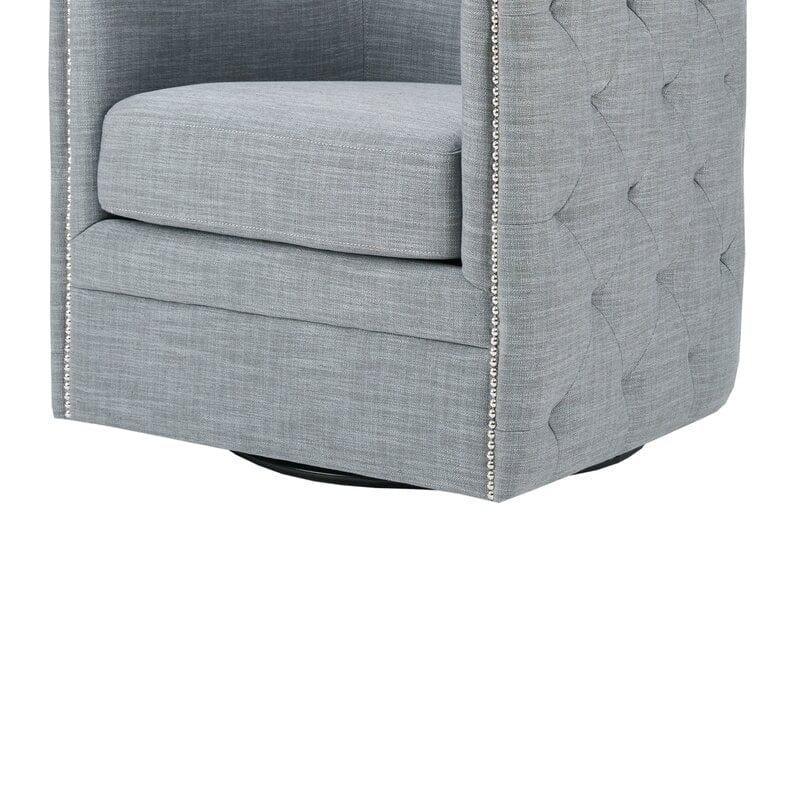 Wide Tufted Barrel Chair - Ouch Cart 