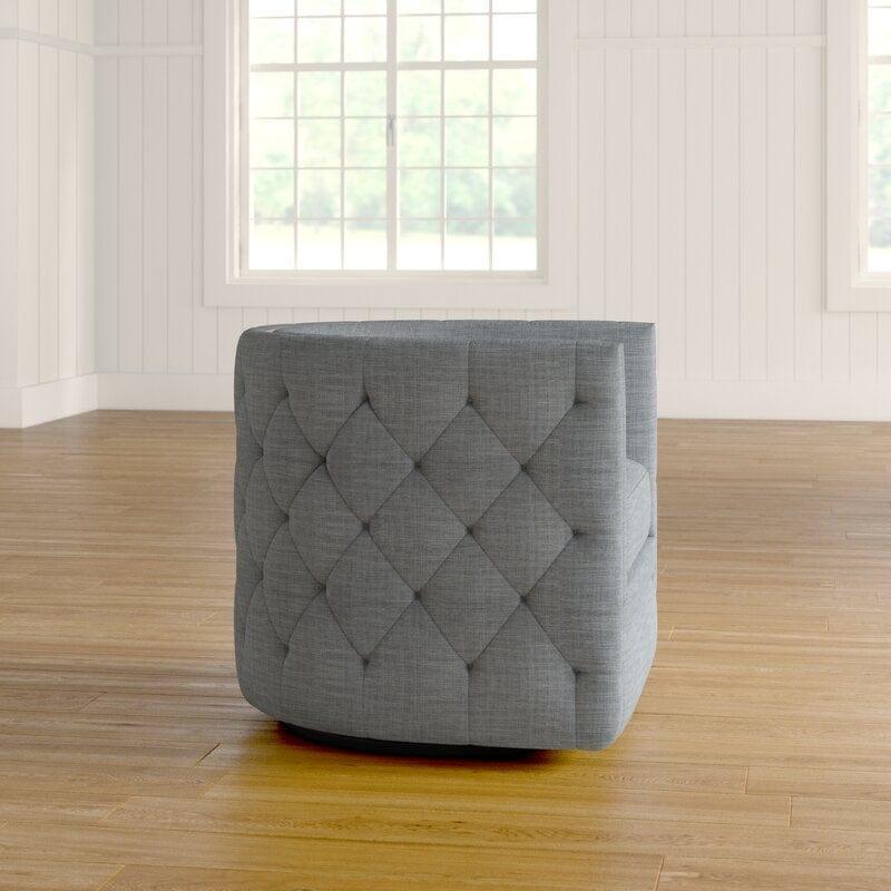 Wide Tufted Barrel Chair - Ouch Cart 