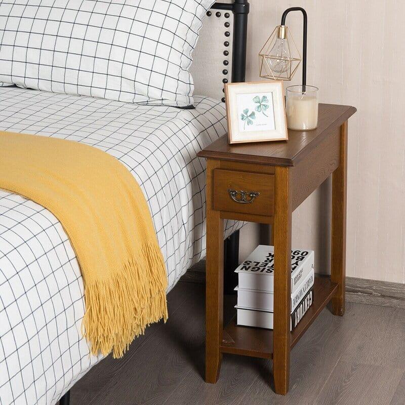 Lewallen Tall End Table with Storage - Ouch Cart 