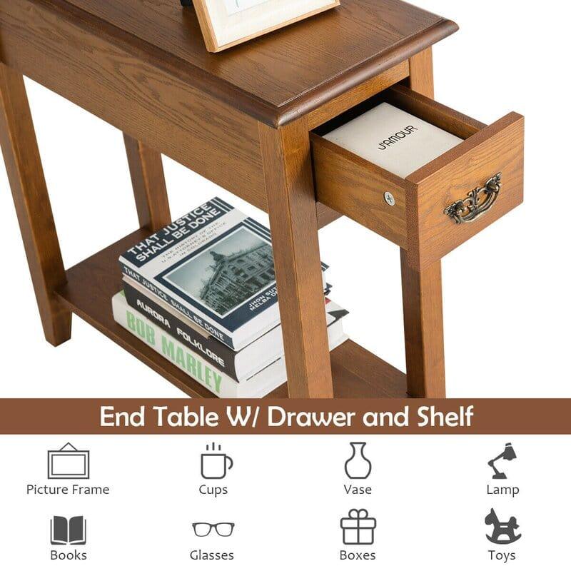 Lewallen Tall End Table with Storage - Ouch Cart 