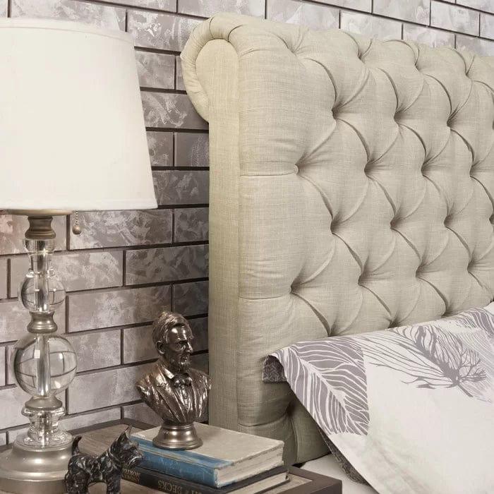 Lilyana Tufted Upholstered Low Profile Standard Bed - Ouch Cart 