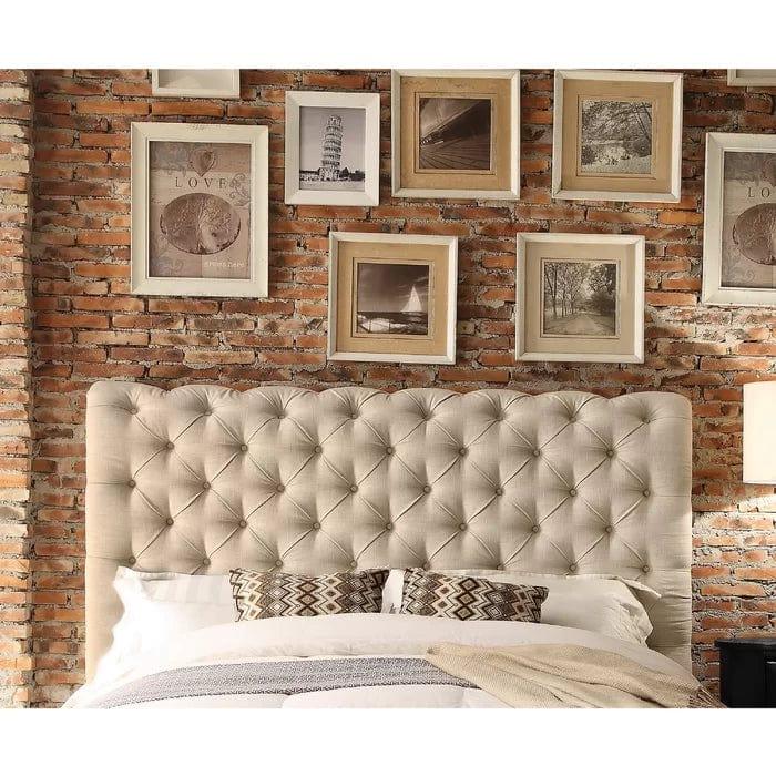 Lilyana Tufted Upholstered Low Profile Standard Bed - Ouch Cart 