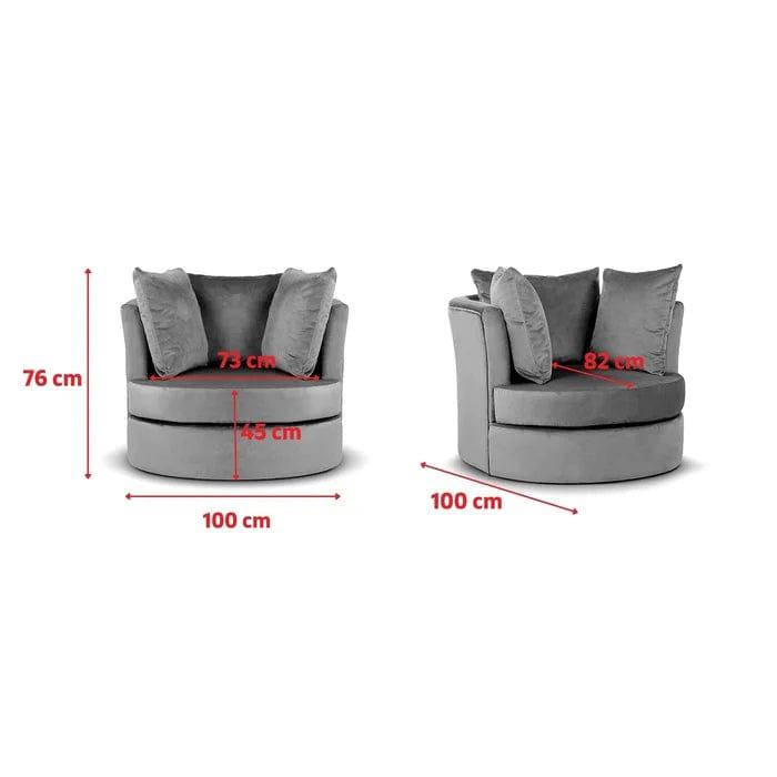 Lione Wide Velvet Tub Chair - Ouch Cart 