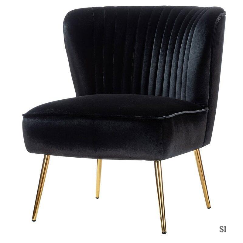 Wide Tufted Velvet Side Chair Living Room Furniture - Ouch Cart 