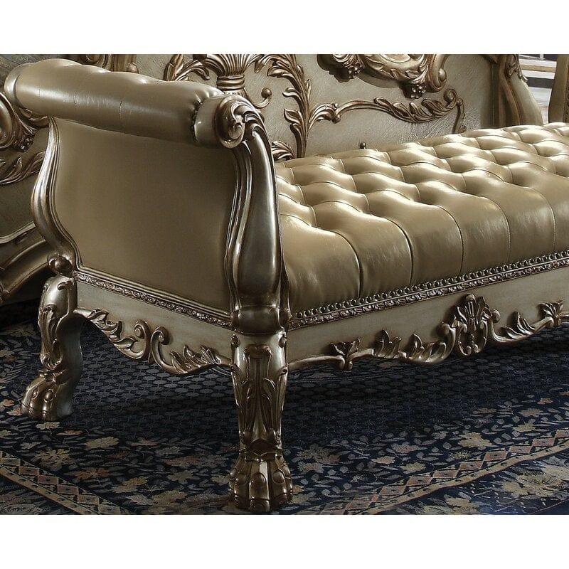 Lissandra Upholstered Bench Golden - Ouch Cart 