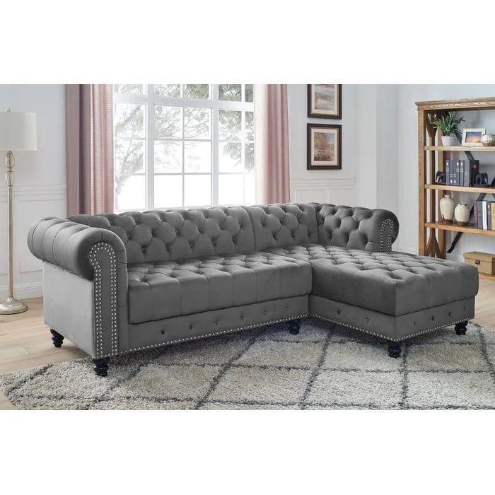 Lora 2 - Piece Upholstered Chaise Sectional - Ouch Cart 