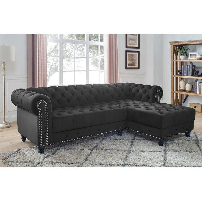 Lora 2 - Piece Upholstered Chaise Sectional - Ouch Cart 
