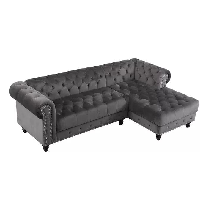 Lora 2 - Piece Upholstered Chaise Sectional - Ouch Cart 
