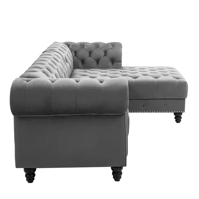 Lora 2 - Piece Upholstered Chaise Sectional - Ouch Cart 