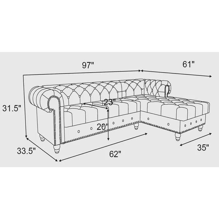 Lora 2 - Piece Upholstered Chaise Sectional - Ouch Cart 