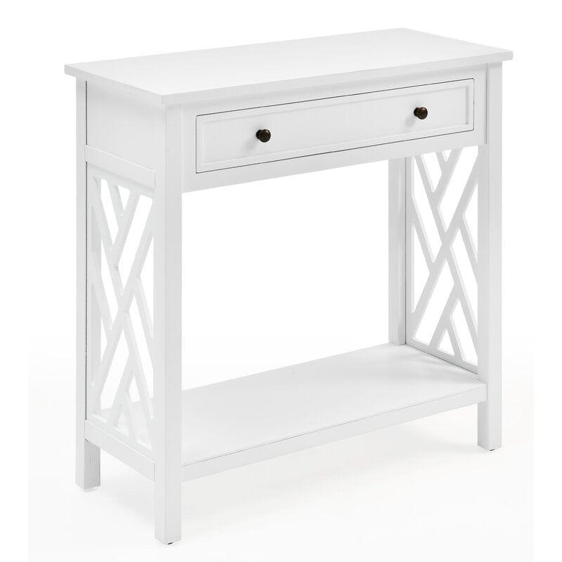 Single Shelf Rectangular shape Wooden Console Table with Drawer - Ouch Cart 
