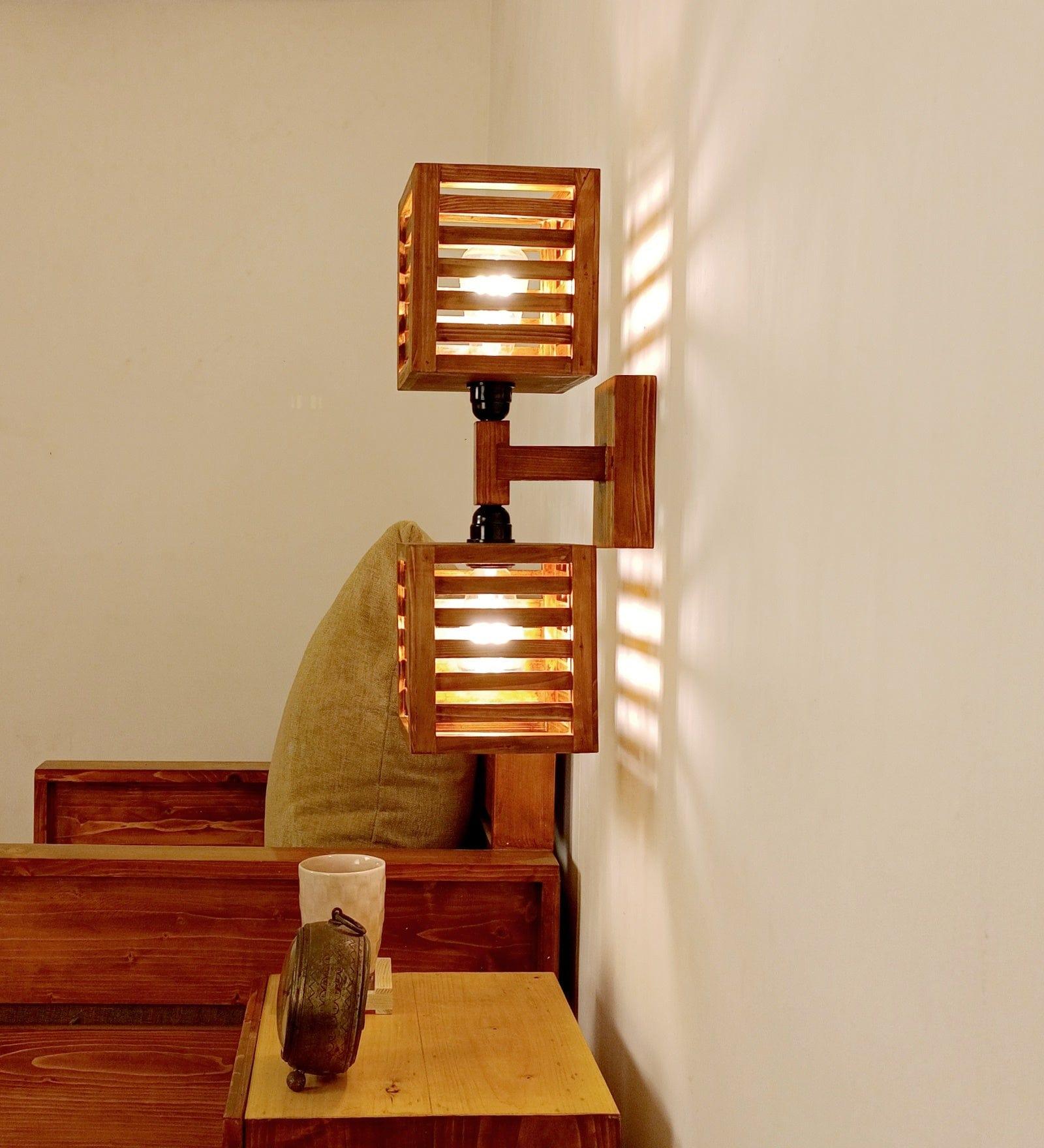Lyon Duo Brown Wooden Wall Light (BULB NOT INCLUDED) - Ouch Cart 