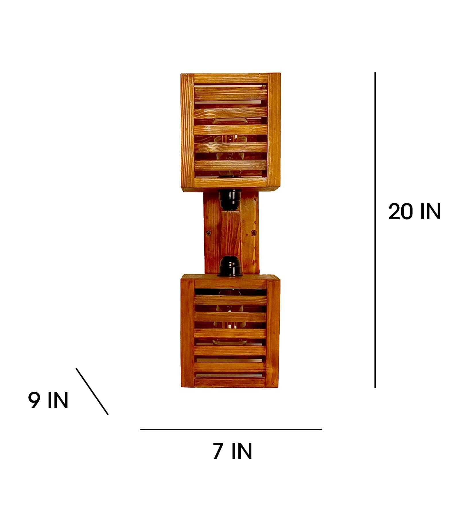 Lyon Duo Brown Wooden Wall Light (BULB NOT INCLUDED) - Ouch Cart 