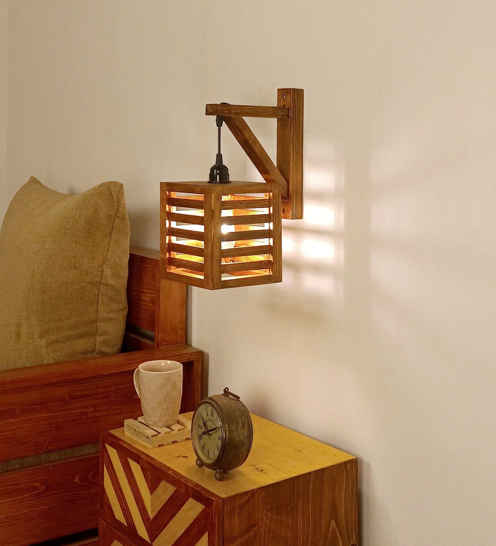 Lyon L Brown Wooden Wall Light (BULB NOT INCLUDED) - Ouch Cart 