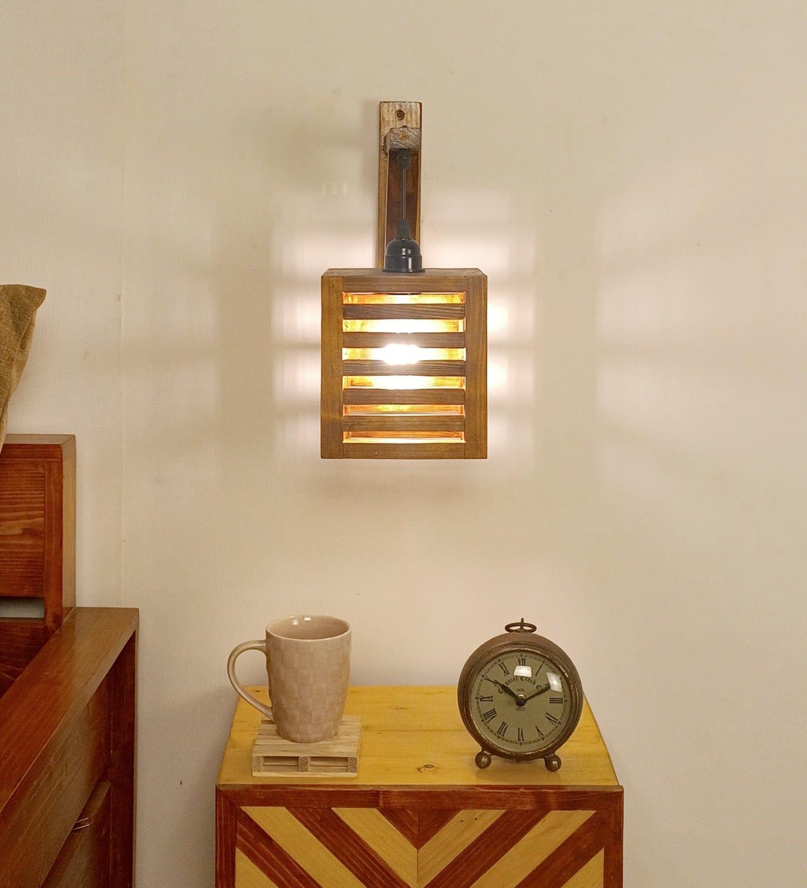 Lyon L Brown Wooden Wall Light (BULB NOT INCLUDED) - Ouch Cart 