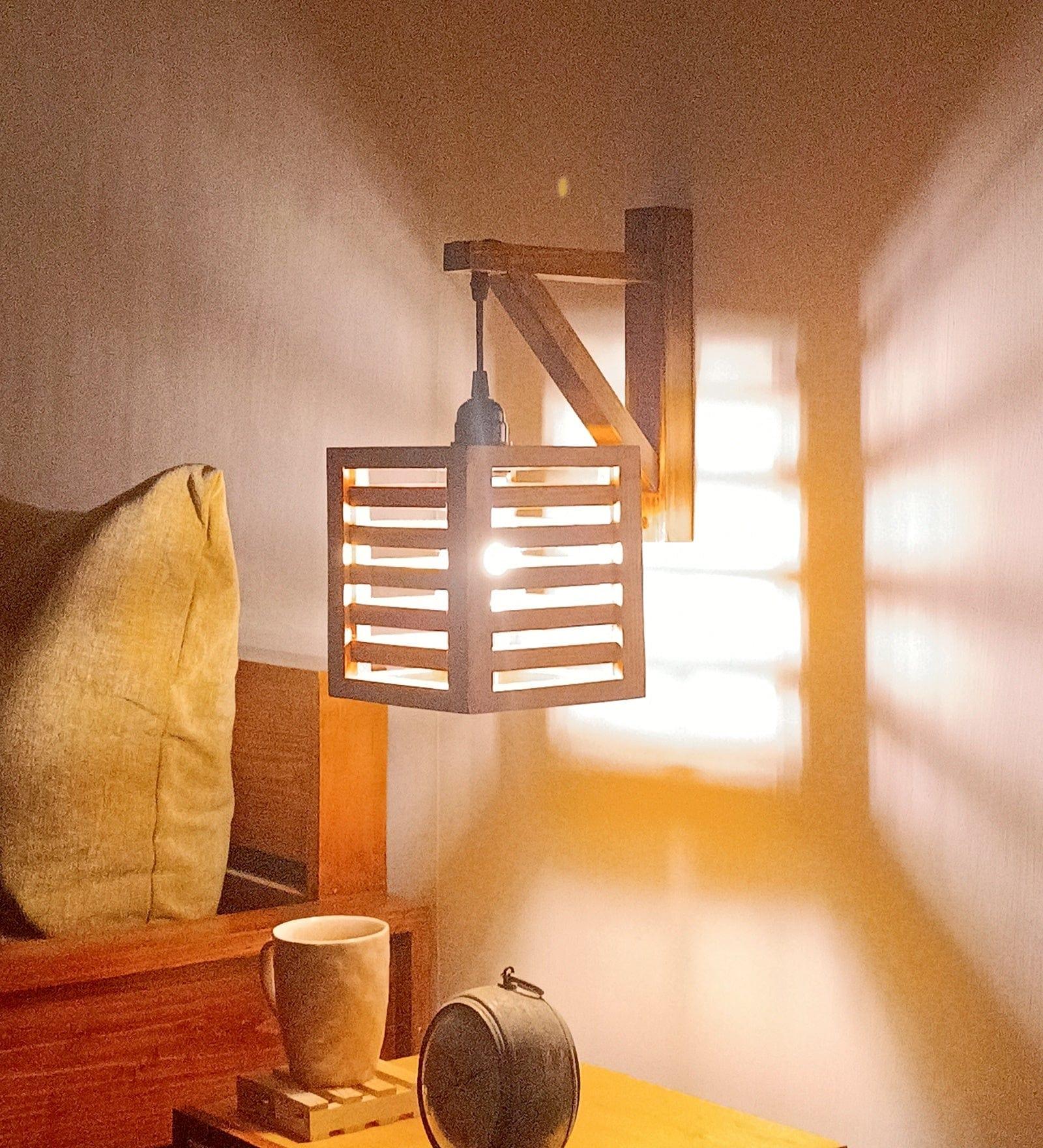 Lyon L Brown Wooden Wall Light (BULB NOT INCLUDED) - Ouch Cart 