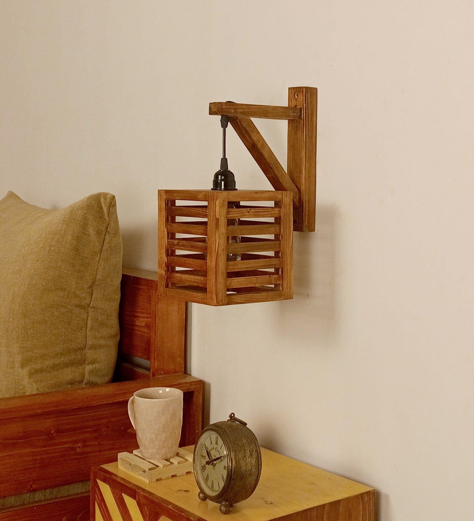 Lyon L Brown Wooden Wall Light (BULB NOT INCLUDED) - Ouch Cart 