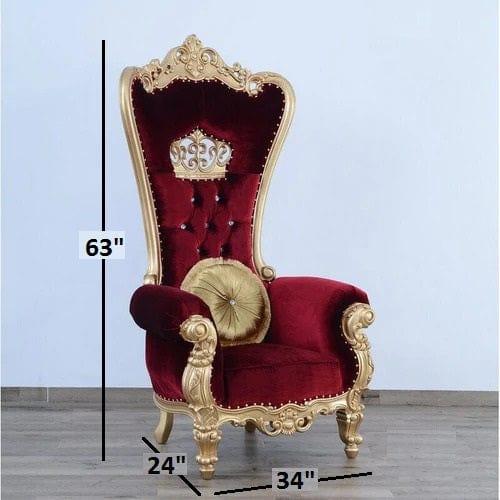 Wooden Luxurious Maharaja High Back throne Gold Leaf Chair - Ouch Cart 