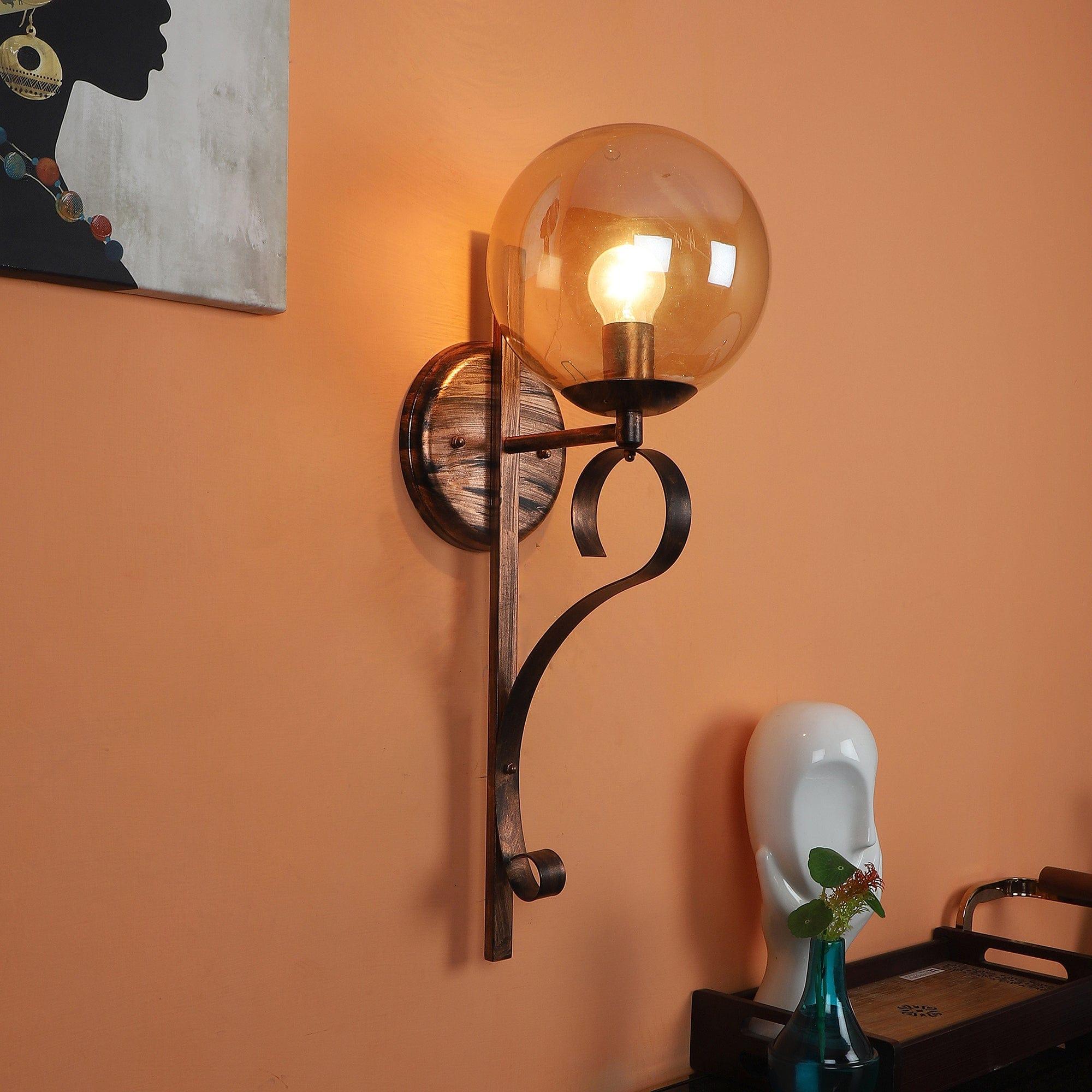 Antique Copper And Gold Iron Wall Lights - Ouch Cart 