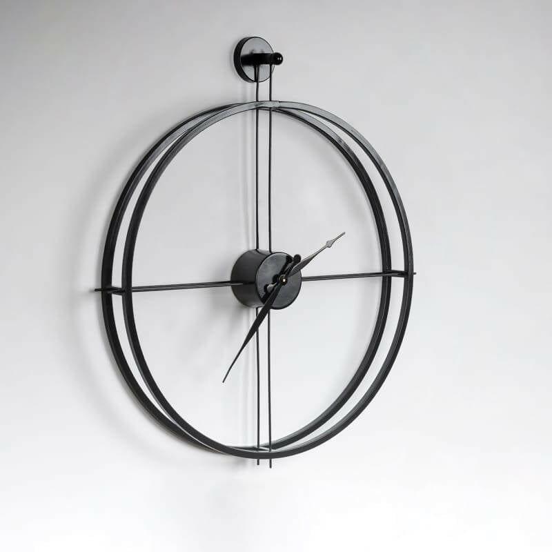 Black Metal Round Wall Clock - Ouch Cart 