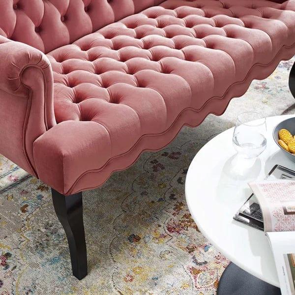 Mcarthur Velvet Rolled Arm Settee - Ouch Cart 