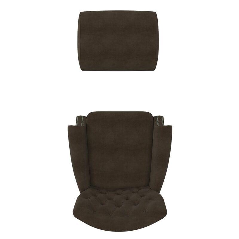 Micky Wide Tufted Armchair and Ottoman - Ouch Cart 