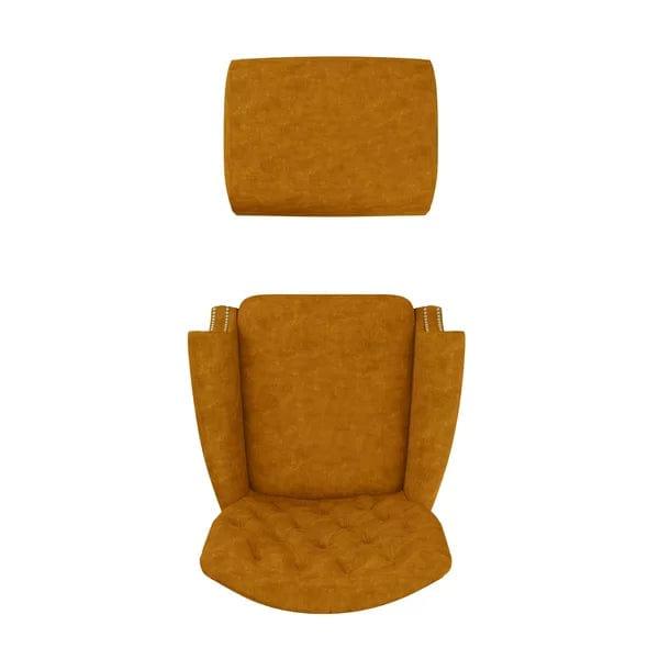 Micky Wide Tufted Armchair and Ottoman - Ouch Cart 