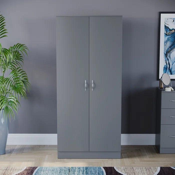 Mistaya 2 Door Manufactured Wood Wardrobe - Ouch Cart 