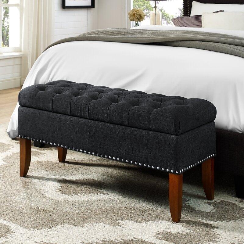 Mortensen Upholstered Flip Top Storage Bench - Ouch Cart 