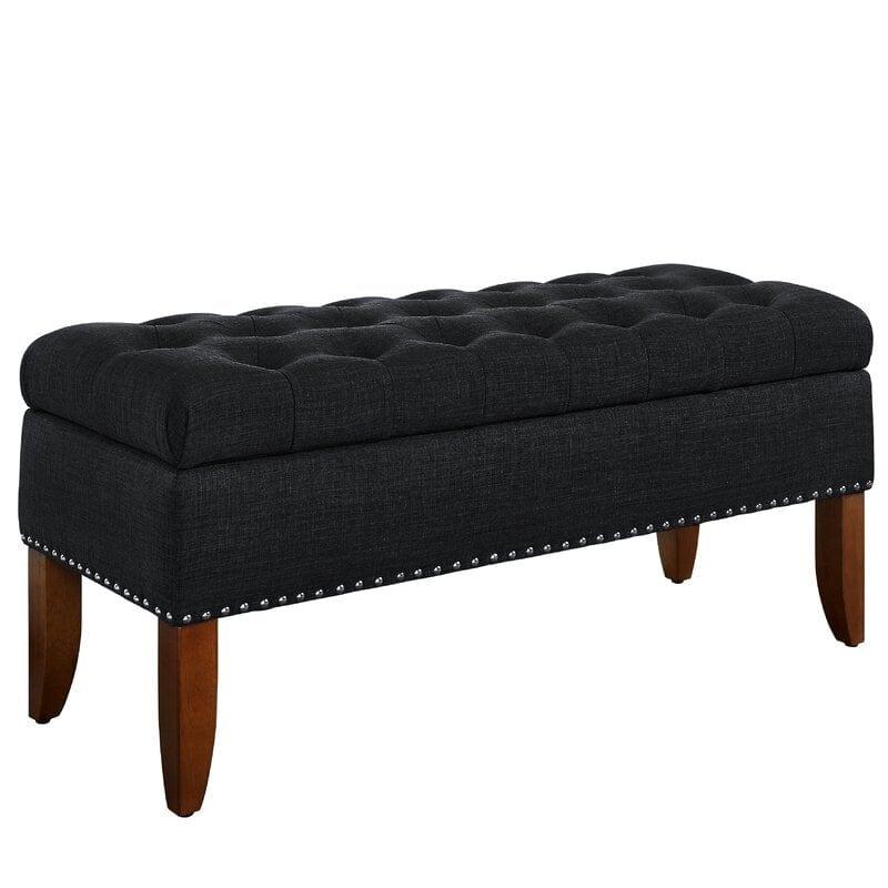 Mortensen Upholstered Flip Top Storage Bench - Ouch Cart 