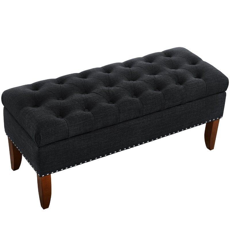 Mortensen Upholstered Flip Top Storage Bench - Ouch Cart 