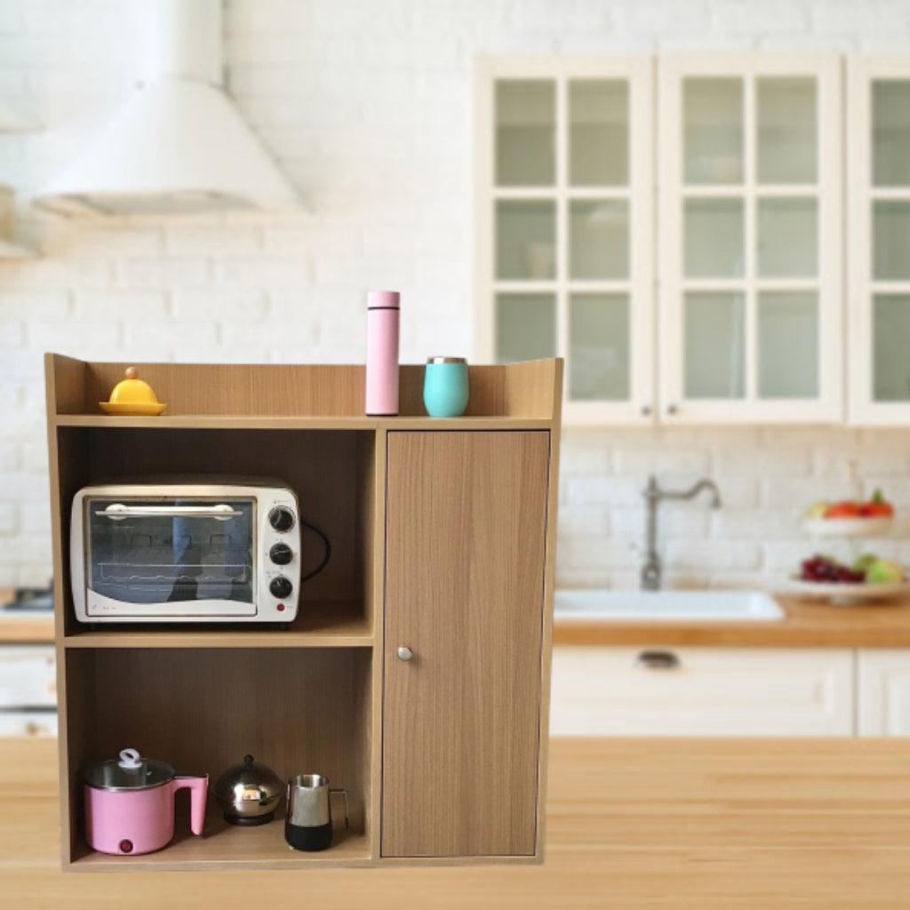 Microwave Storage Cabinet With Panel Door In Natural Wood By Miza - Ouch Cart 