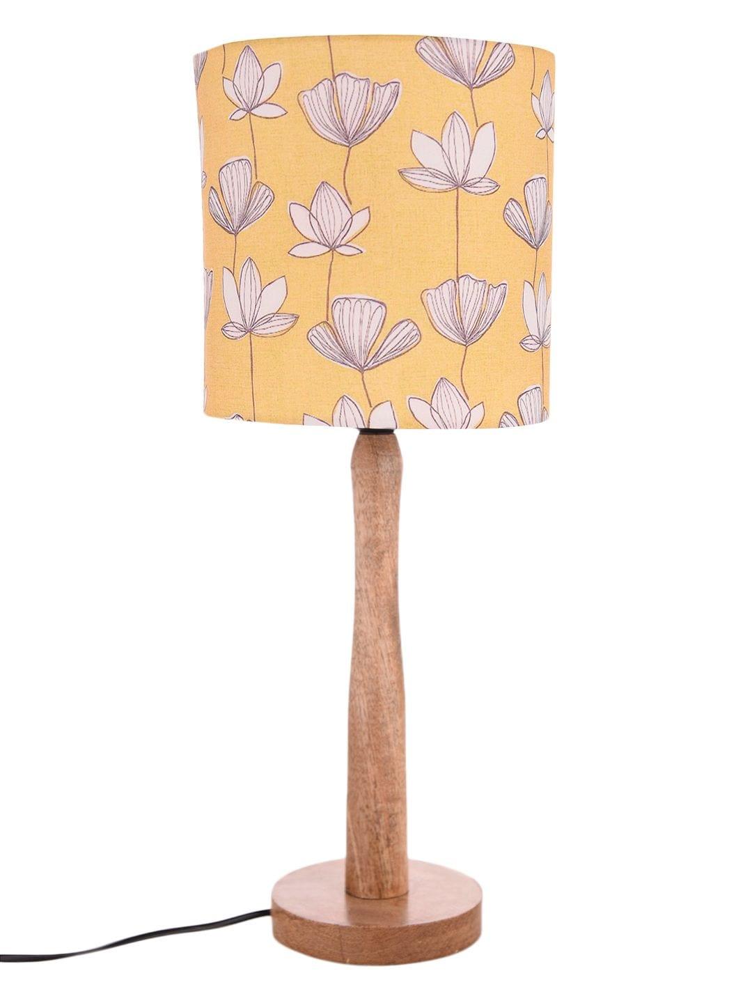 Mustard Flora Wooden Lamp - Ouch Cart 