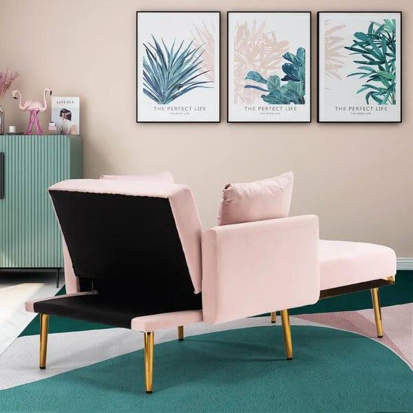 Ninad Tufted Two Arm Flared Arms Reclining Chaise Lounge - Ouch Cart 