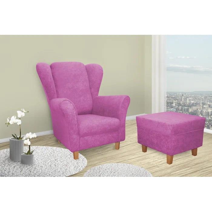 Donaghy wing chair with footstool - Ouch Cart 