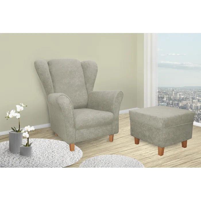 Donaghy wing chair with footstool