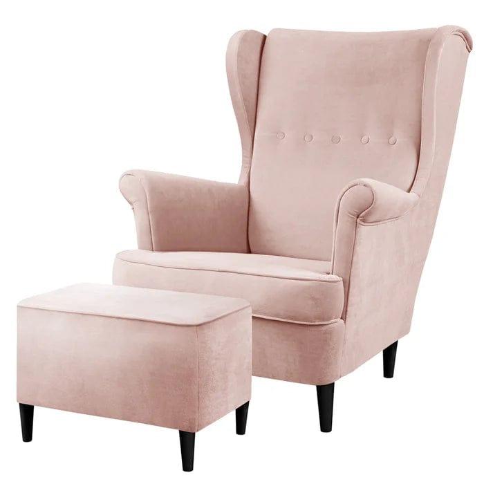 Mallmon wing chair with footstool