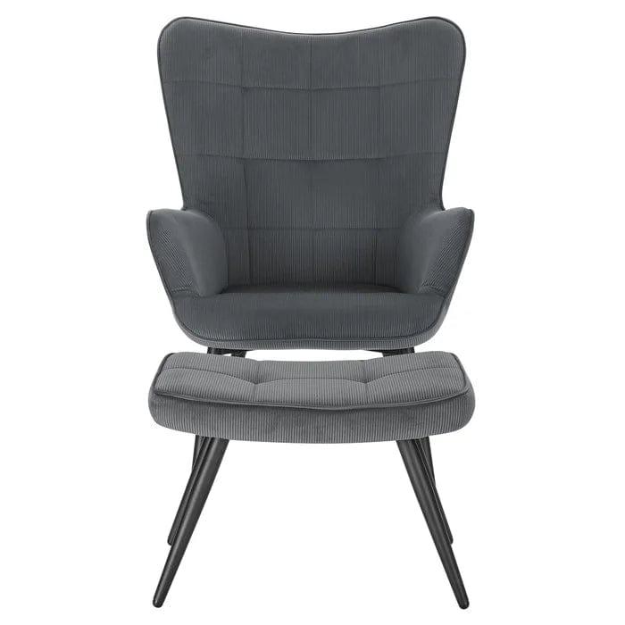 Penzance wing chair with footstool