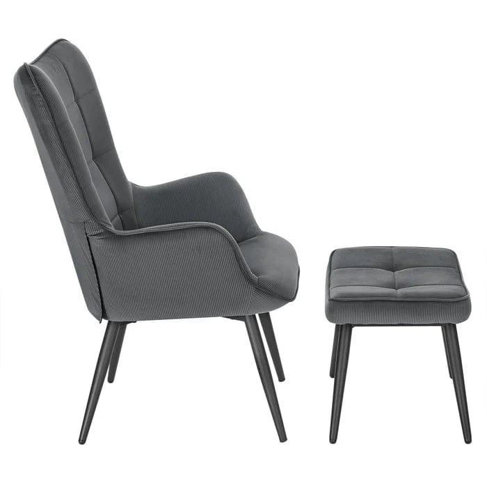 Penzance wing chair with footstool - Ouch Cart 