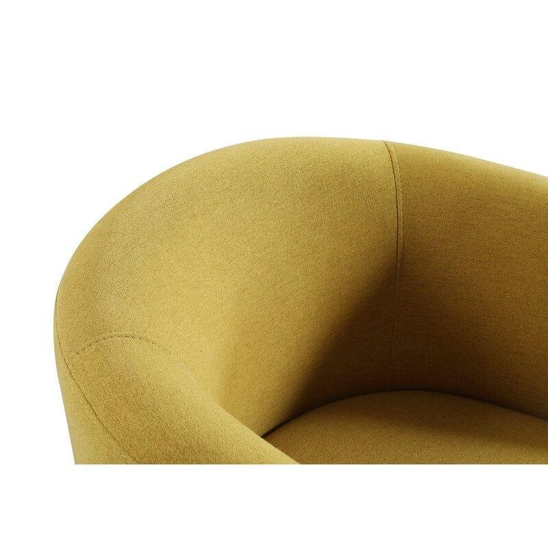 Wide Linen Armchair and Ottoman - Ouch Cart 