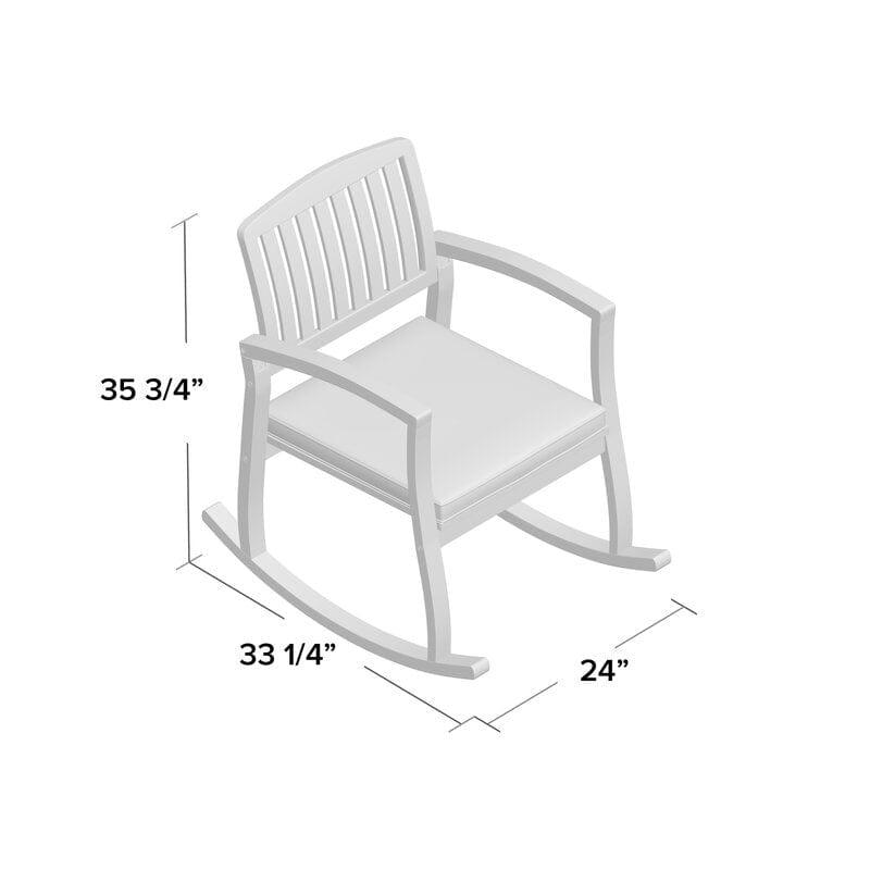 Outdoor Broadfoot Rocking Solid Wood Chair with Cushions