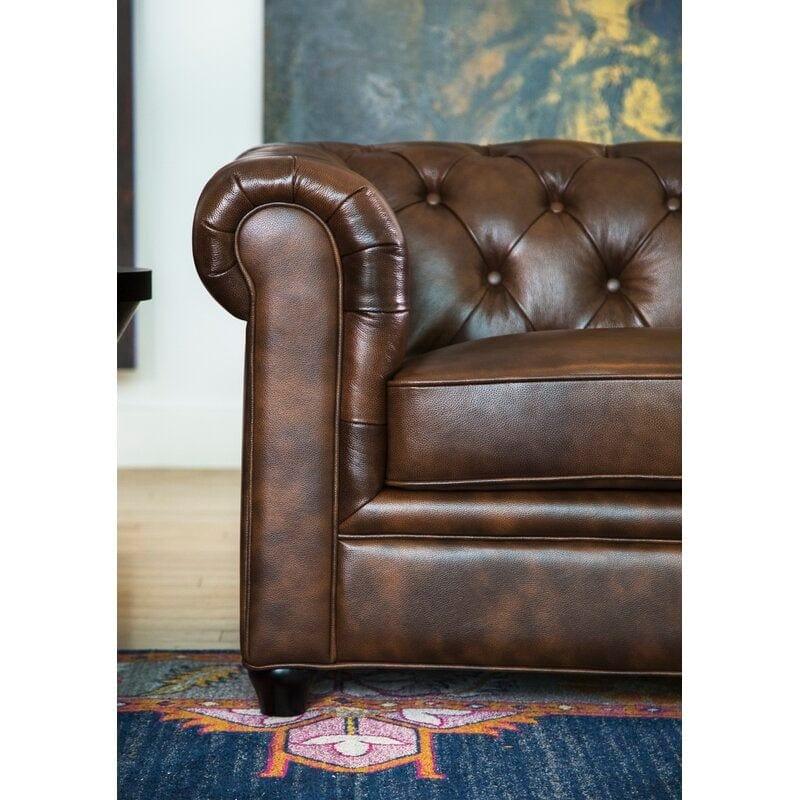 Rolled Arm Back Tufted Chesterfield Sofa