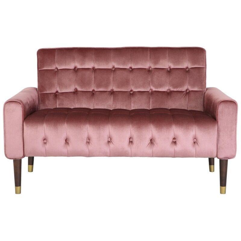 Velvet Square Arm Loveseat