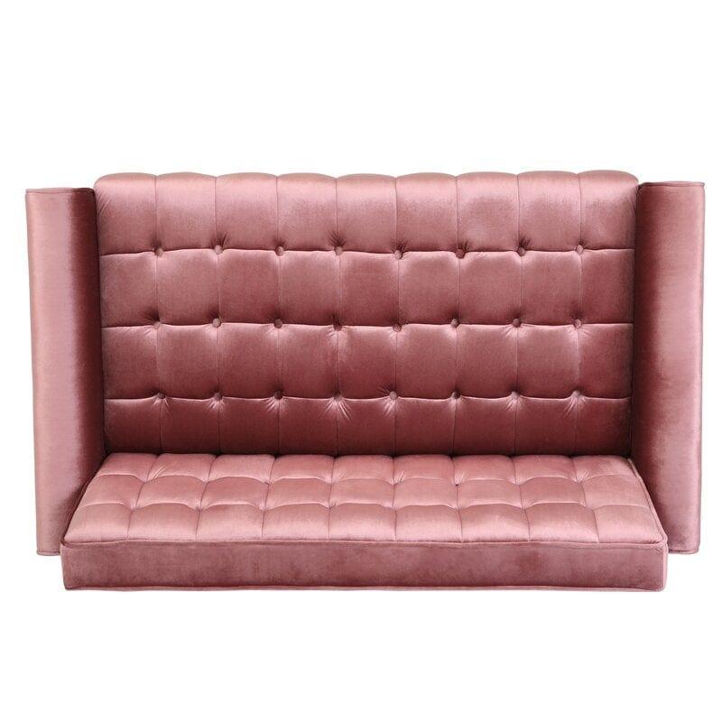 Velvet Square Arm Loveseat