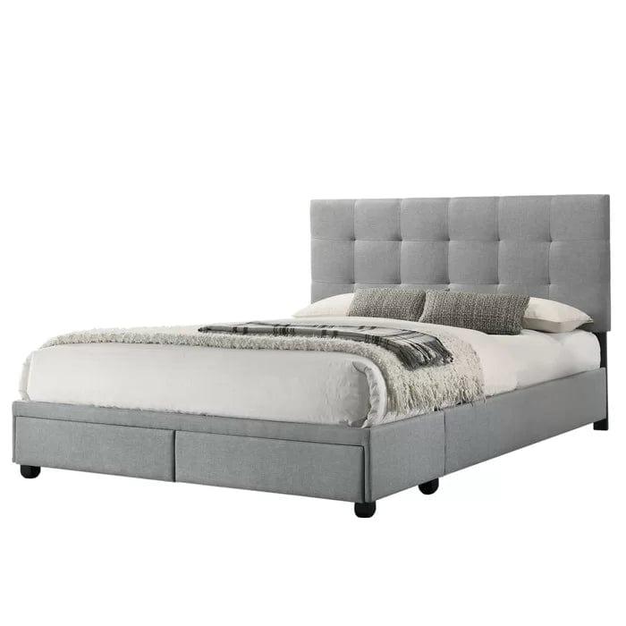 Pawling Tufted Upholstered Low Profile Storage Platform Bed - Ouch Cart 