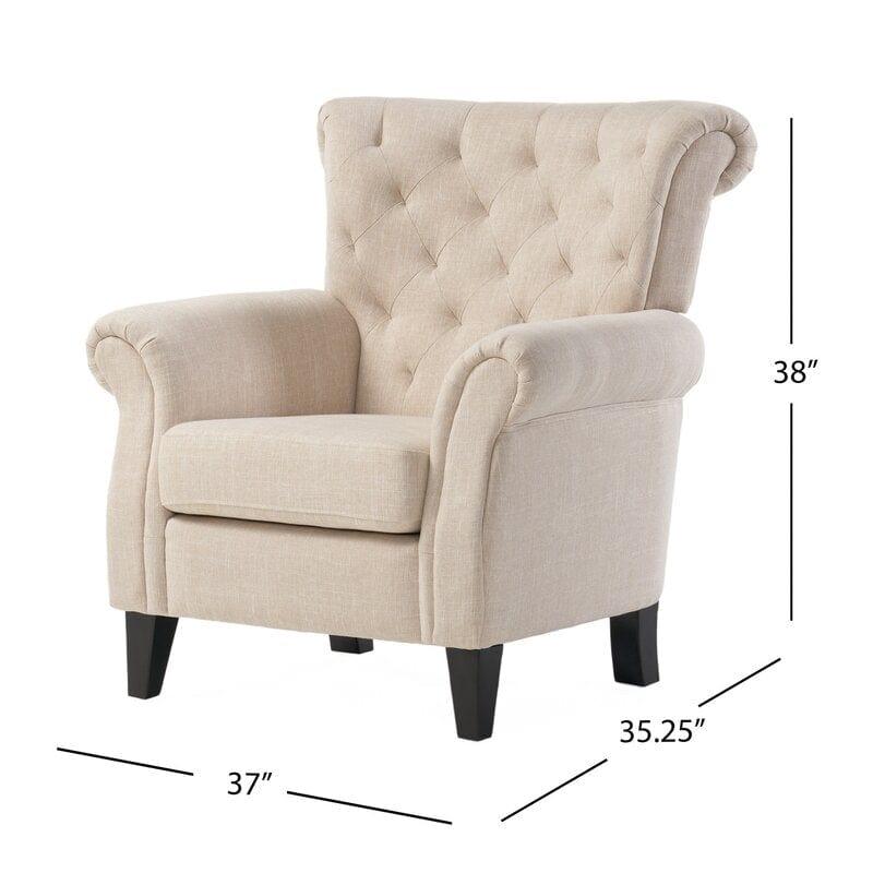 Wide Tufted Armchair Full Back Lounge Chair for Living Room/Home/Offices - Ouch Cart 
