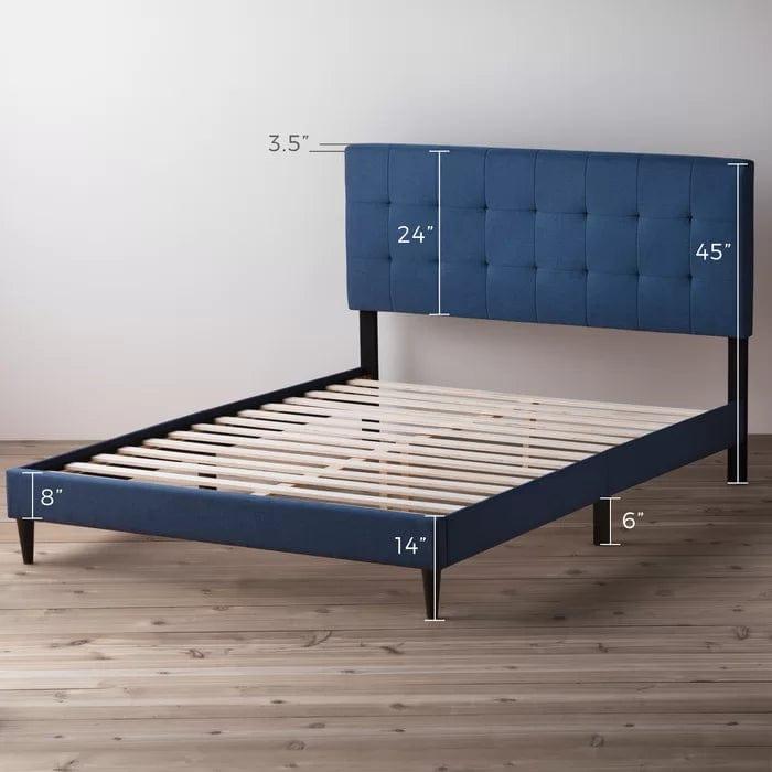 Peters Tufted Upholstered Low Profile Platform Bed