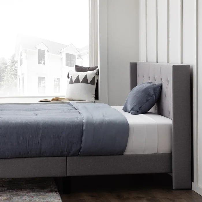 Petersen Tufted Upholstered Low Profile Platform Bed - Ouch Cart 