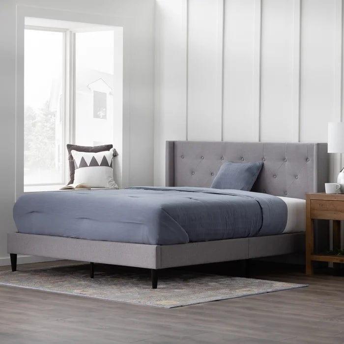 Petersen Tufted Upholstered Low Profile Platform Bed - Ouch Cart 